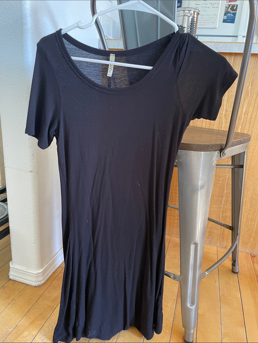 Black Scoop Neck Short Sleeve Women’s Dress